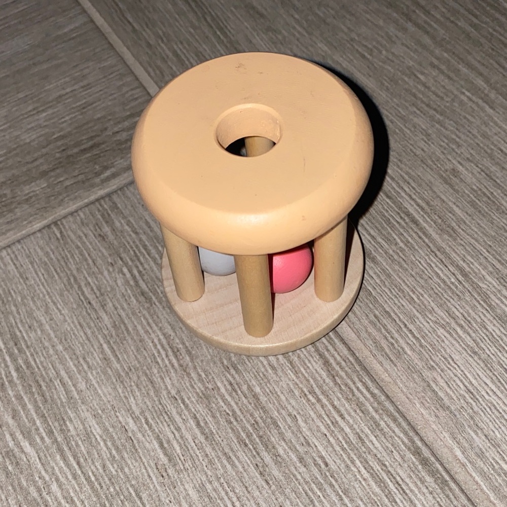 Montessori Rolling Rattle baby toy Wooden